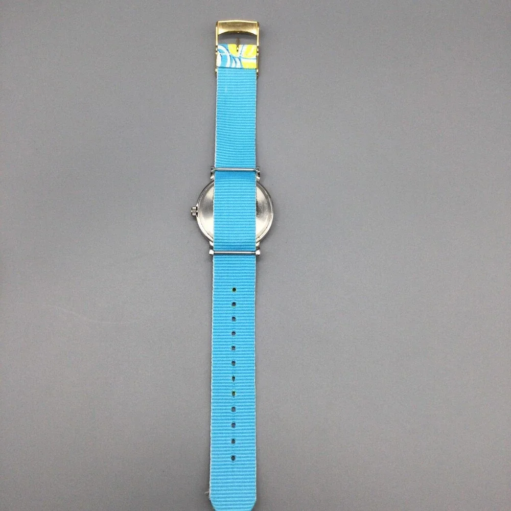 Timex Womens Watch 38mm White Dial Blue Floral Nylon Band Indiglo TW2R24000 - Picture 8 of 15